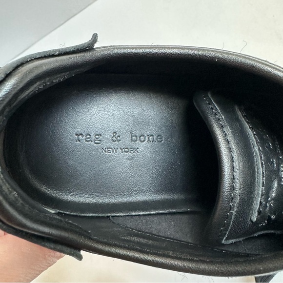 Rag & Bone RB Army Low Black Leather Sneaker 36.5 6.5 - Picture 11 of 14